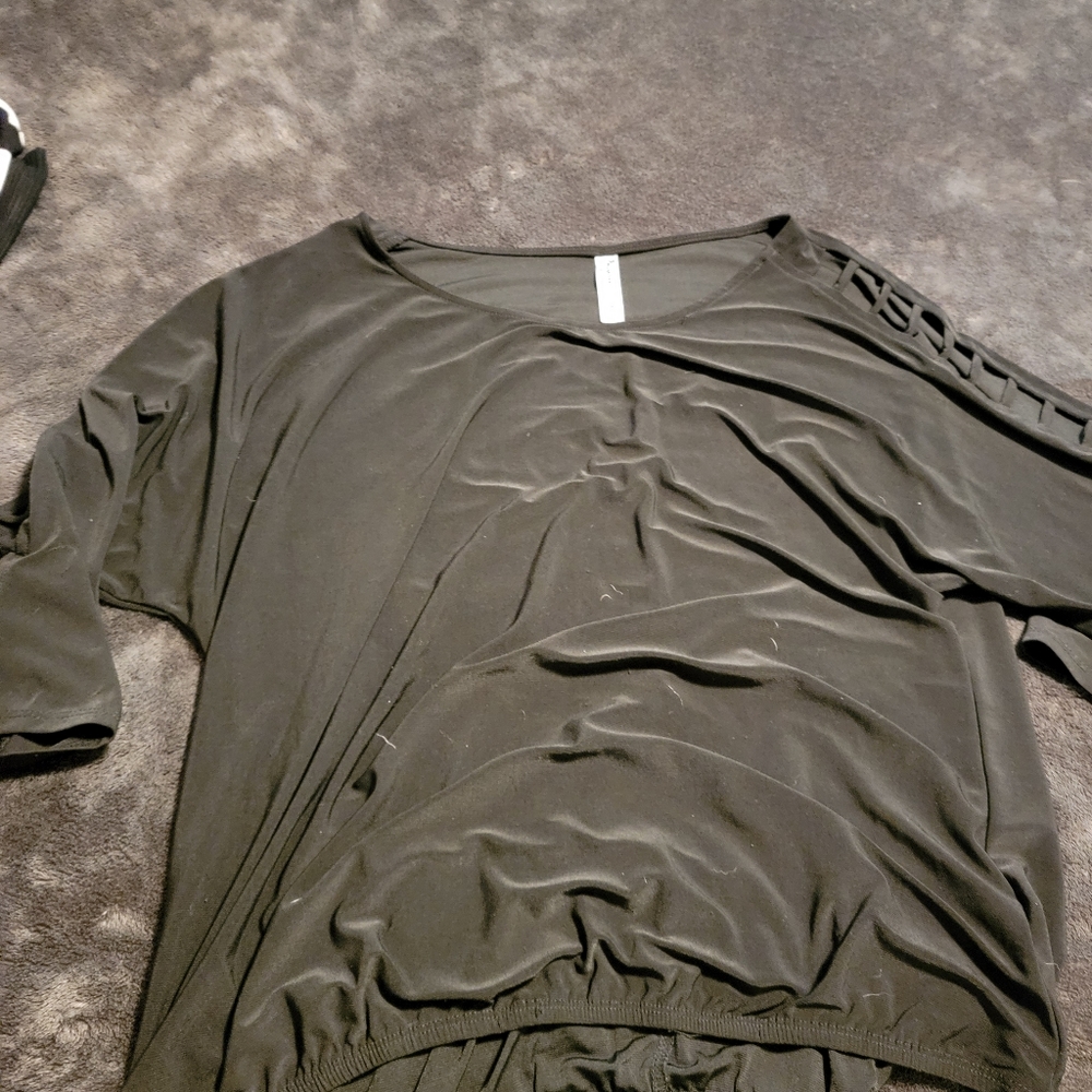 Black laced long sleeved top